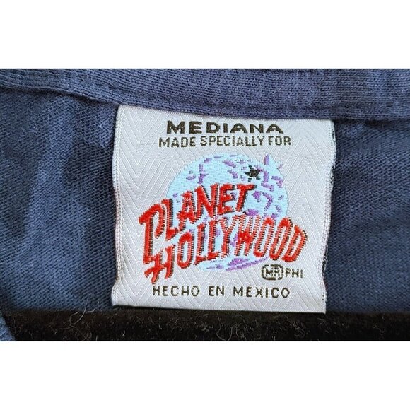 Planet Hollywood Puerto Vallarta Tee Shirt Men's Size Medium  Blue Vintage - Picture 3 of 4